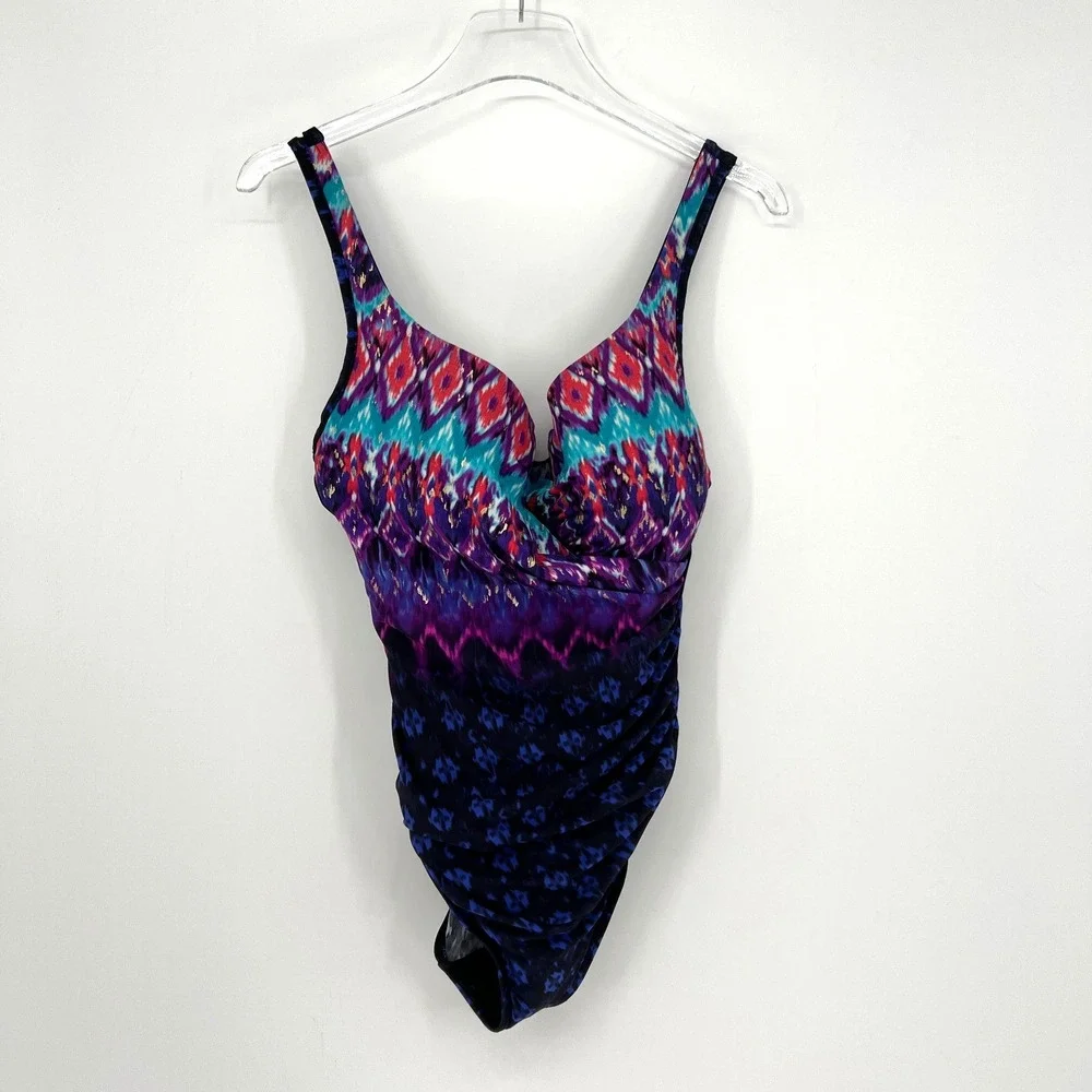 Miraclesuit Swimsuit Womesn 14 One Piece Tribal Bella Alba Escape